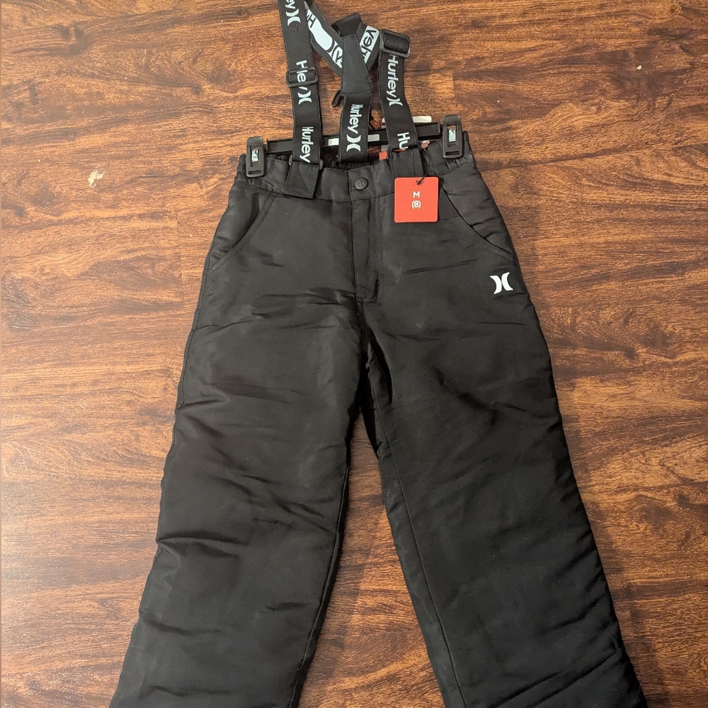 Hurley Boys Ski Snow Pants Black NWT size 8 Medium